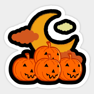 Moon Pumpkin Sticker